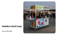 Easy Assembly Foldable Street Food Cart Heavy Duty Mobile Vending Stall Stable Structure Rolling Market Stand Strong Load-Bearing for Small Business Owners, Event Organizers, Night Markets, Outdoor Events, Trade Shows, Restaurants