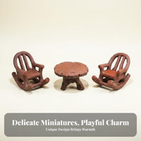 Miniature Rocking Chair Micro Landscape Decor Fairy Garden Rocking Chair Decorative Accent Terrarium Accessory for Crafters, Hobbyists, Potted Plants