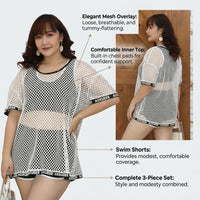 Swimsuits for Women Featuring a Modest Three-Piece Set for Water Sports, Stylish Tankini with a Padded Bra for Support