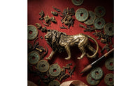 Collectible Solid Brass Lion Statue Detailed Carving Brass Lion Figurine Artisan-Made Antique Design Creature Sculpture Long-Lasting for Collectors, Feng Shui Enthusiasts, Bookshelf, Car Dashboard