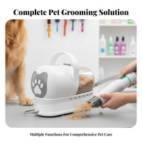 7-in-1 Pet Grooming Set Multifunctional Pet Grooming Vacuum Kit Powerful Suction Pet Hair Vacuum with Attachments