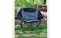 Two-Person Outdoor Lounge Chair Padded Double Camping Chair Foldable Camping Loveseat for Couples, Campers, Patio, Backyard