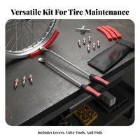 Tire Iron Spoon Lever Set Tire Lever Tool with Rim Protectors Hardened Steel for Mechanics, DIY Enthusiasts, Roadside Emergency, Home Garage
