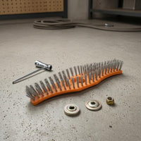 Orange Curved Base Grass Trimmer Cleaning Brush Sturdy Trimmer Head Brush Long-Lasting Steel Wire Heavy-Duty
