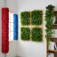 Artificial Tree Bark Pipe Cover with Decorative Plants for Indoor Column Beautification