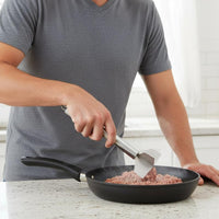 Food Grade Stainless Steel Meat Chopper Easy to Clean Handheld Meat Masher Heavy Duty Ground Beef Masher Single Piece-Piece Design