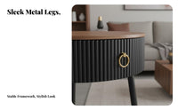 Light Luxury Feel Fluted Drum Table Minimalist Design Round Fluted Nightstand Sturdy Construction Bedside Cabinet Multifunctional for Apartment Dwellers, Homeowners, Interior Decorators, Living Room, Bedroom, Entryway, Home Creamice