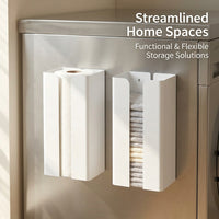 Cabinet Wall Mounted Universal Tissue Holder Box, Split Design for Kitchen & Countertop, Home Organizer for Wipes, Convenient Paper Dispenser