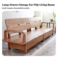 Wooden Corner Sofa with Drawers Built-in Storage Living Room Furniture bi-seasonalSeason Use Sectional Couch for Apartment Dwellers, Homeowners, Lounge Area