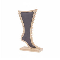 Stylish Design Bamboo Necklace Holder Long-Lasting Vertical Anklet Display Stand Multi-Slot Leg Shaped Jewelry Display for Dressing Table, Craft Fair