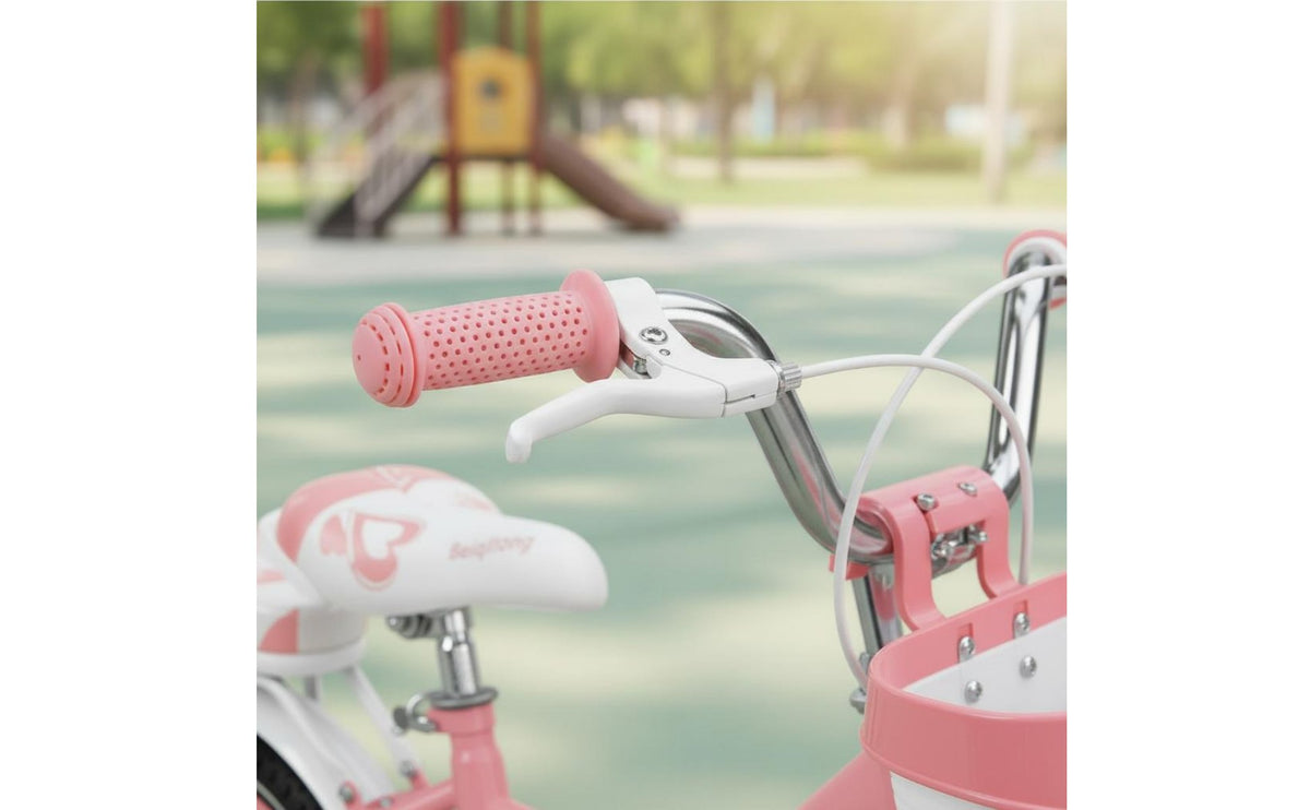Foldable Children's Bike Anti-Tip Over Design Young Child Pedal Bike High-Carbon Steel Frame for Young Children, Beginners, Outdoor