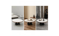 Round Coffee Table Sculptural Stone Coffee Table Geometric Furniture for Apartment Dwellers, Living Room, Small Areas