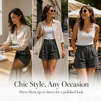 Women's High-Waisted Linen Blend Casual Loose Straight Shorts