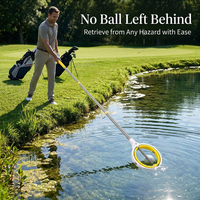 Golf Ball Retriever Telescopic, Stainless Steel Golf Ball Collector, Golf Ball Picker Upper to Avoid Bending, Golf Accessories for Golfers