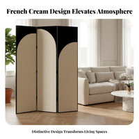 New Chinese & fashion Multi-Panel Folding Screen French Cream appearance 4-Panel Folding Divider Foldable Design Room Partition Movable for Interior Decorators, Business Owners, Study, Bedroom, Studio, Apartment