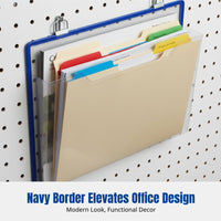 Thick Transparent Hanging Document Bag, Magnetic Horizontal Letter-Size Organizer, Office Storage Pouch