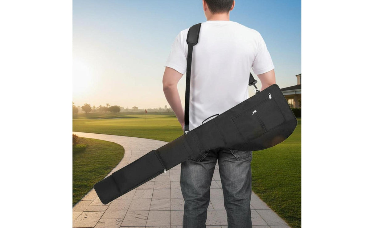 Foldable Golf Bag Large Capacity Lightweight Golf Carry Bag Padded Shoulder Strap Athletic Gear for Mobile Golfers, Beginners, Driving Range, Outdoor