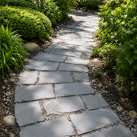 Patio Floor Tiles 60x30 cm, Robust Natural Stone Paving Stones for Outdoor Areas, Frost-Resistant & Easy to Care For, Grey Split