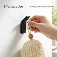 Bedroom Hat Hook and Kitchen for Homeowners, Rustproof Wall Mounted Coat Made of Aluminum, No-Drill Robe with Adhesive Installation