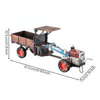Alloy Hand Vehicle Model Simulation Ornament Toy Weathered Vehicle with Trailer Interactive for Collectors, Farmhouse Decor