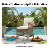 4 Pieces Waterresistant Round sun shade Daybed sun-resistant Outdoor Furniture Weather-Resistant Lounge Bed Woven design for Homeowners, Business Owners, Garden, Terrace, rearyard, Balcony