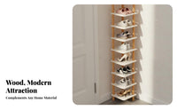 Narrow Design Vertical Corner Shoe Rack Space-Saving Vertical Shoe Vertical Structure Multi-Tier Footwear Stand Large Capacity for Apartment Dwellers, Homeowners, Families, Entryway, Hallway, Bedroom, Closet