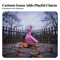 Coral-Tinted Goose Hoodie Modern Rhythm Design Porch Goose Costume Funny Design Figurine Clothing for Holiday Enthusiasts, Garden Decorators, Outdoor