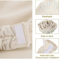2 Pieces Chandelier Chain Cover Natural Cord Cover with Hook and Loop Closure Textile Cable Sleeve Neutral Rustic
