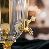 Glass Beverage Dispenser with Spigot Transparent Structure Large Capacity Water Dispenser Crystal Cut Water Container Wide