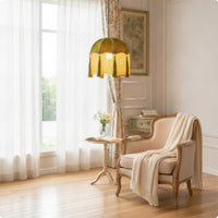 Lamp Shade with Fringe Vintage Lamp Shade with Tassels French Style Velvet Lampshade for Bedroom, Living Room, Reading Corner