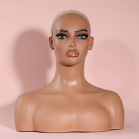 PVC Mannequin Head Photo Prop Female Bust Mannequin with Shoulders Female Display Bust for Salon