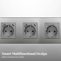 Home Automation Network Built-in Mobile App Control Intelligent Wall Outlet Timing Function Two-Outlet Plug Outlet for Homeowners, Hobbyists
