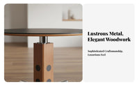 Round Dining Table functionalist Design Pedestal Table with interconnected Legs Retro Modernperiod Modern aesthetic Furniture for Homeowners, Families, Office, Kitchen