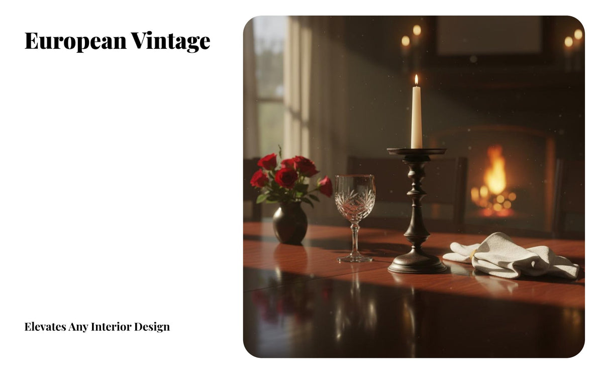 High-Foot Design Candle Holder Decorative Accent Vintage Resin Candlestick Retro Vibe for Hosts, Dining Table, Romantic Dinner