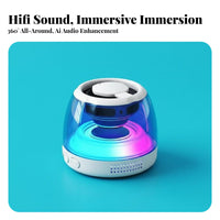 Bluetooth Connectivity attractive componentic Mini Speaker Rich Bass attractive componentic Puck Speaker Miniature Size Portable audio system TWS Stereo Pairing for Music Lovers, mobile device Users, Outdoor, Home, Travel, while moving