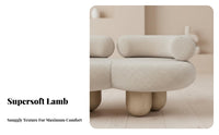 Upholstered Teddy Armchair Nordic aesthetic Boucle Fabric Armchair century-inspiredcentury-inspired-period Inspired Design Accent Chair for Children, Showroom, study corner, Boutique
