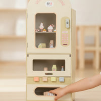 Pretend Play Vending Machine Screen Wooden Vending Machine Interactive for Kids, Toddlers, Playroom, Classroom, Preschool