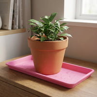Plant Trays and Drip Tray for Indoor Use, Rectangular Resin Water Tray, Country Style Floor Standing Plant Saucers for Balcony Garden Decor