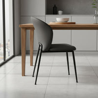 Modern Leather Dining Chair Light Upscale Design Minimalist Metal Leg Chair Ergonomic Backrest Home Furniture for Living Room