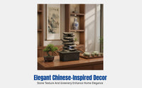 Automatic Circulating Water Chinese Style Resin Desktop Decor, Creative Feng Shui Decoration for Living Room, Tea Table, Compact