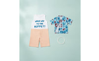 Inflatable Belly Costume Sleeveless Bodysuit with Tropical Shirt Lightweight