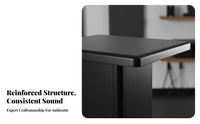 2 Pieces Shock Absorbing Bookshelf Speaker Stand Vibration Damping Bookshelf Speaker Floor Stand High-Gloss Finish Audio Accessory Solid Construction for Audiophiles, Home Theater Enthusiasts, Studio, Living Room