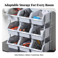 Stackable Under-Sink container sturdy Home Organization Portable for Renters, Parents