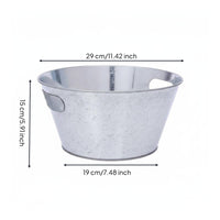 Galvanized Ice Bucket Portable Galvanized Drink Tub Rust-Resistant Metal Beverage Tub with Handles for Outdoor, Events