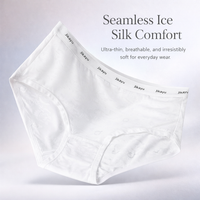 Women's Breathable Underwear with 95% Gusset for Everyday Wear, Moisture Wicking Knickers with Ice Silk Cooling Material, Smooth Seamless Briefs
