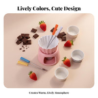 Chocolate Fondue Set Japanese Design Ceramic Melting Pot Ceramic Chocolate Melter Tea Candle Powered Tealight Fondue Warmer