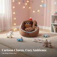 Thickened Padding Dog Shaped Floor Chair Detachable and Washable Soft Creature Floor Pillow with Backrest Anti-Slip Bottom Creature Shaped Cushion Semi-Enclosed Back Support for Children, Teenagers, Young Adults, Bedroom, Dorm Room, Playroom, Gaming