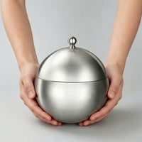 Spherical Ice Bucket Stainless Steel Ice Bucket with Lid Insulated Container for Cocktail Party