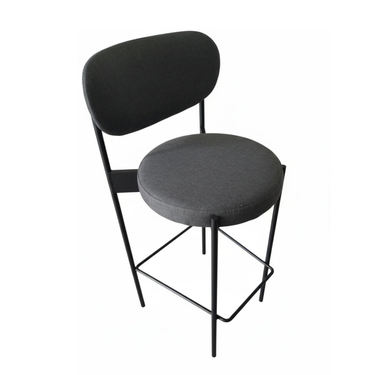 Nordic Design Upholstered High-Back Stool With Backrest Counter Chair Modern Design Home Furniture Elegant Aesthetic for Homeowners, Bar Owners, Adults, Cafe, Restaurant, Reception Area, Kitchen Island