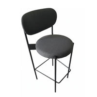 Nordic Design Upholstered High-Back Stool With Backrest Counter Chair Modern Design Home Furniture Elegant Aesthetic for Homeowners, Bar Owners, Adults, Cafe, Restaurant, Reception Area, Kitchen Island